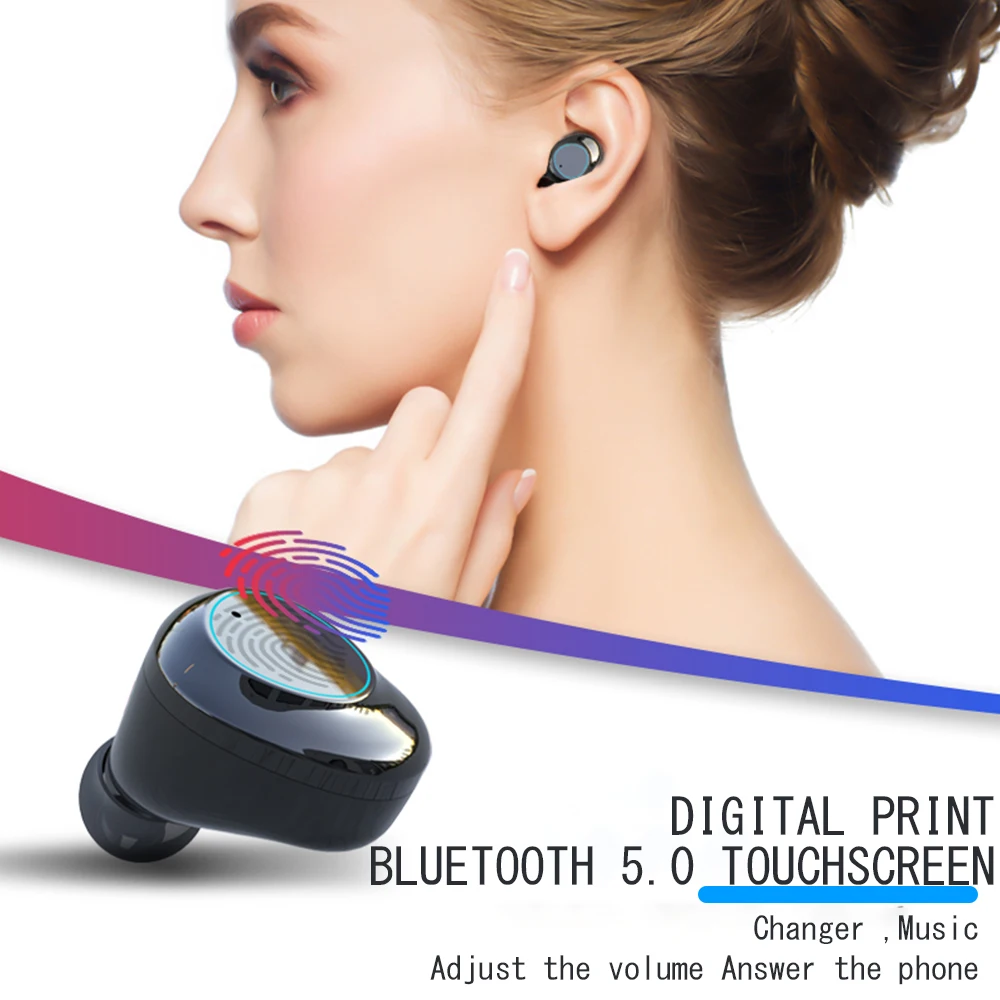 

Bluetooth 5.0 Earphones G05 Tws Wireless Earbuds Waterproof Touch 6D Sports Headsets With Light Charging Box Digital LED Display