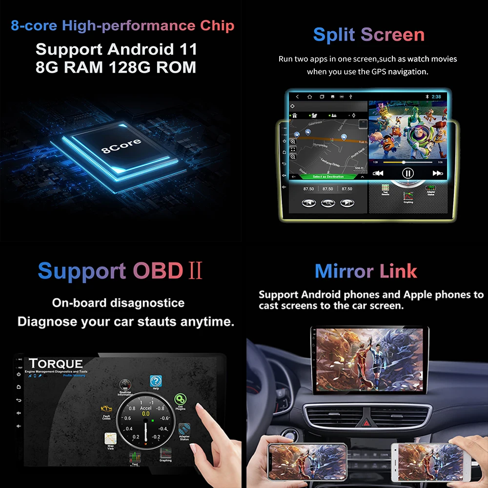 Android 11 для Kia Cerato 1 LD 2004 2005 2006-2008 автомобильное радио стерео мультимедийный