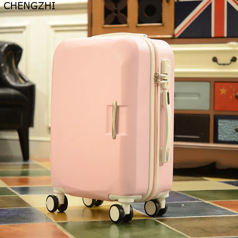 Женский Дорожный чемодан CHENGZHI на колесиках с косметичкой 20 дюймов 22 дюйма 24 26