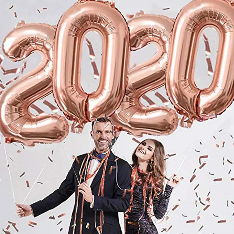 40inch rosegold 2020 Большой фольгированный шар года, рождественские украшения для дома, рождественские украшения, Рождественская елка, Санта Клаус, Рождественский Декор - Цвет: 40inch rosegold 2020