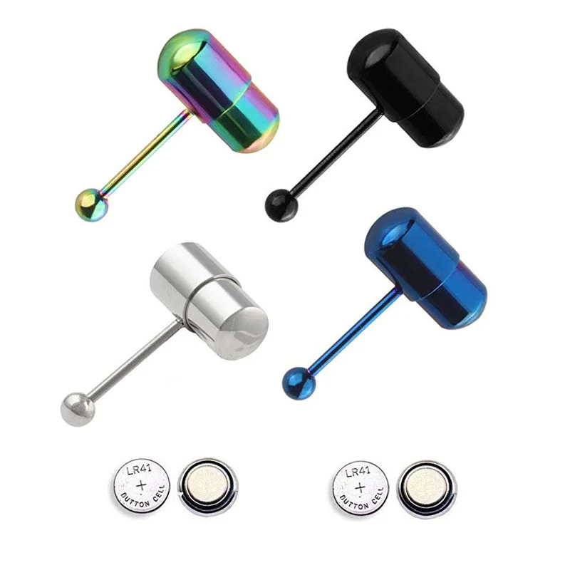 

Nightclub Hot Sale Vibration Tongue Ring Stainless Steel Electroplating Vibration Tongue Nail Male Female Body Piercing Jewelry