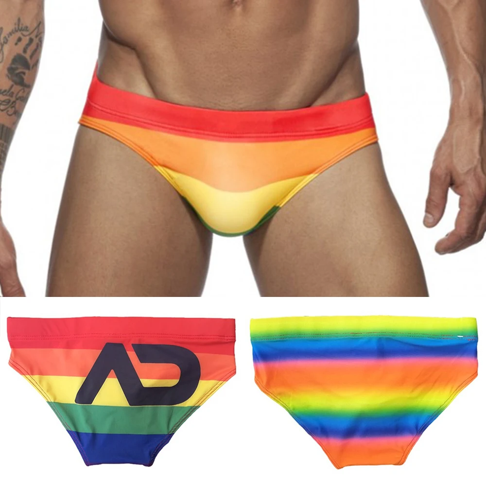 

Men's Sexy Simple Side Stripes Fashion Triangle Swimwear With Pad Color Swimming Trunk For Men Beach Trunk Spor Quick Dry Boxer