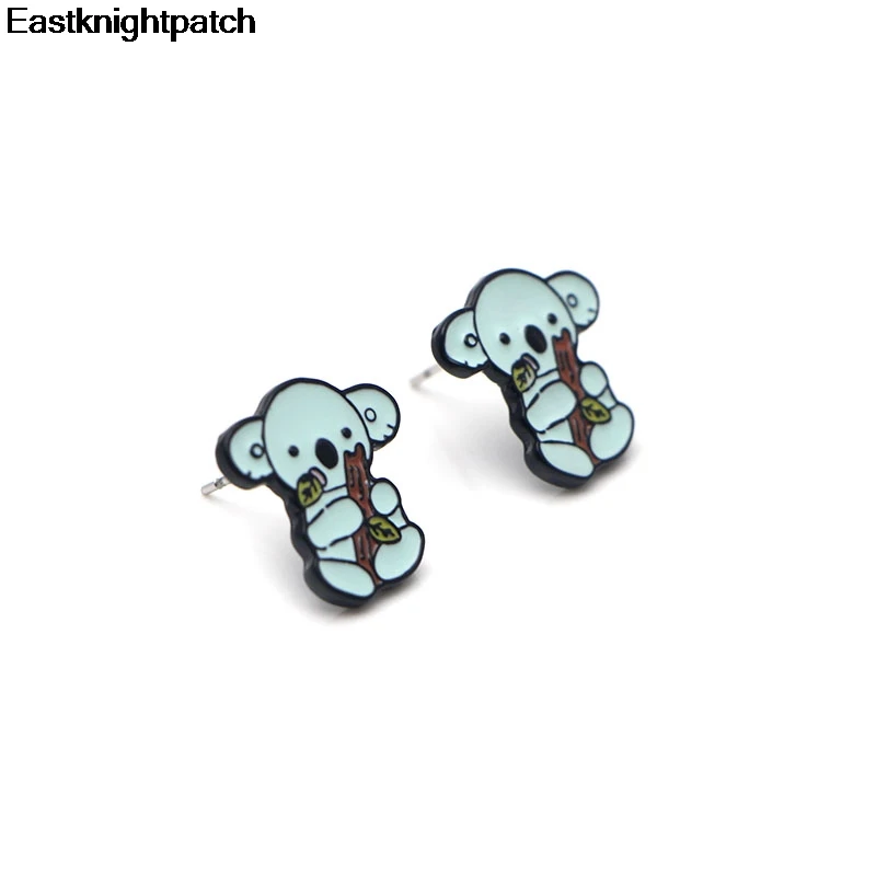 

20pair/lot E1664 Cute Funny Earrings Cartoon Koala Animals Stud Earrings For Kids Women Birthday Gifts
