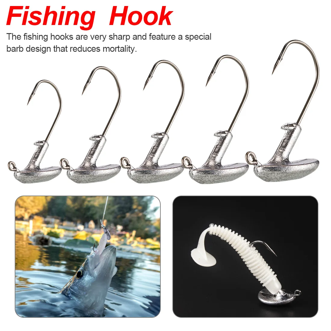 

5pcs/ Box 3.5g 5g 7g 10g 14g Lead Jig Head Fishing Hook Set Barbed Fishhook For Soft Lure Carp Fishing Hook Tackle Accessories