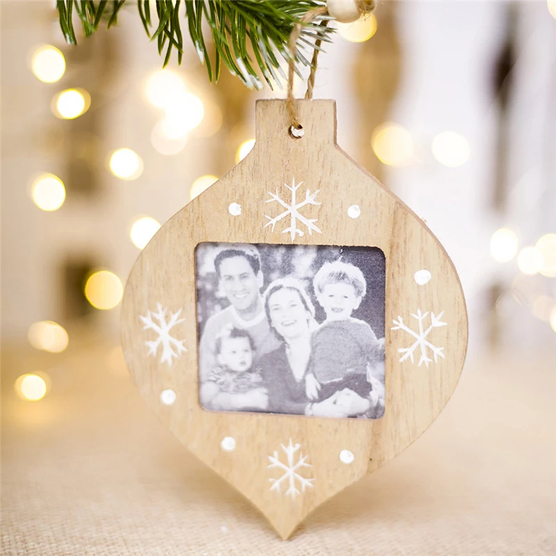 DIY рождественские деревянные подвески для фоторамки украшения подвесной