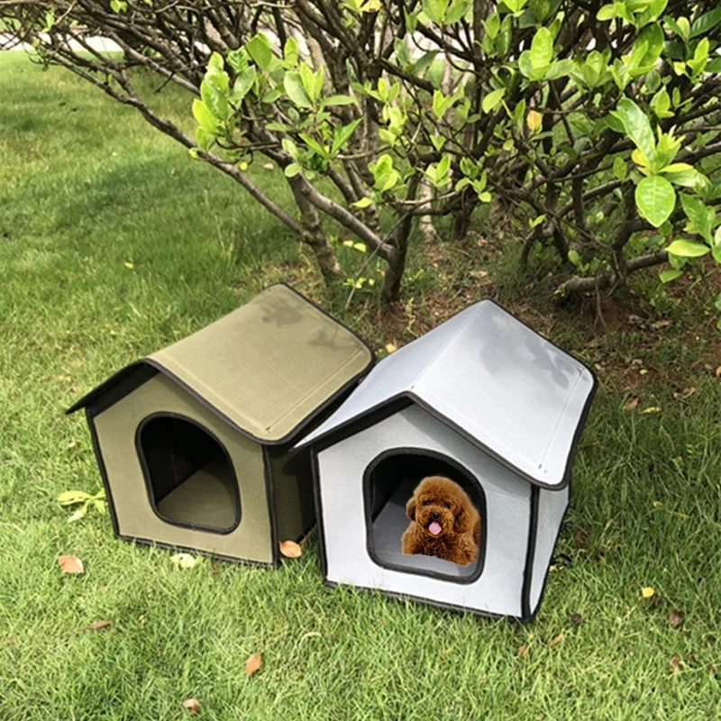 

Dog House Cat Bed Foldable Pet House for Cats Small Dogs EVA Waterproof Pet Nest With Inner Pad Portable Outdoor Dog Accessories