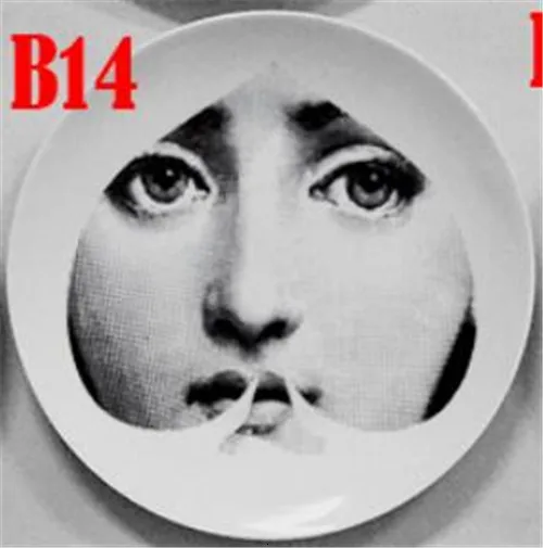 Fornasetti тарелка, подвесное блюдо, итальянский дизайн, декоративная подвесная тарелка для дома, европейский стиль, фруктовые тарелки Fornasetti блюдо - Цвет: 14