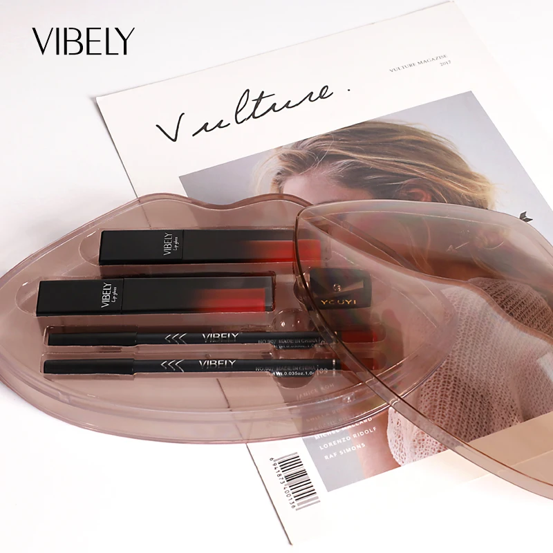 

6Pcs Mixed Sexy Long-lasting Waterproof Lipstick Cosmetic Set Matte Liquid Lipstick and Lips pencil Matte Lip gloss Lip Beauty
