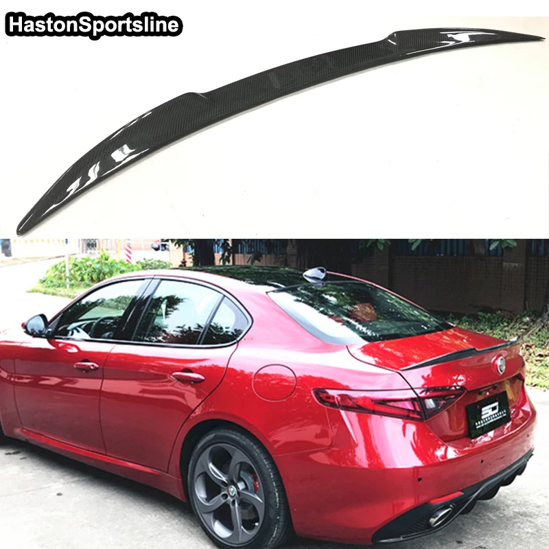 Для Alfa Romeo Giulia карбоновое волокно задний багажник спойлер авто крыло 2017UP
