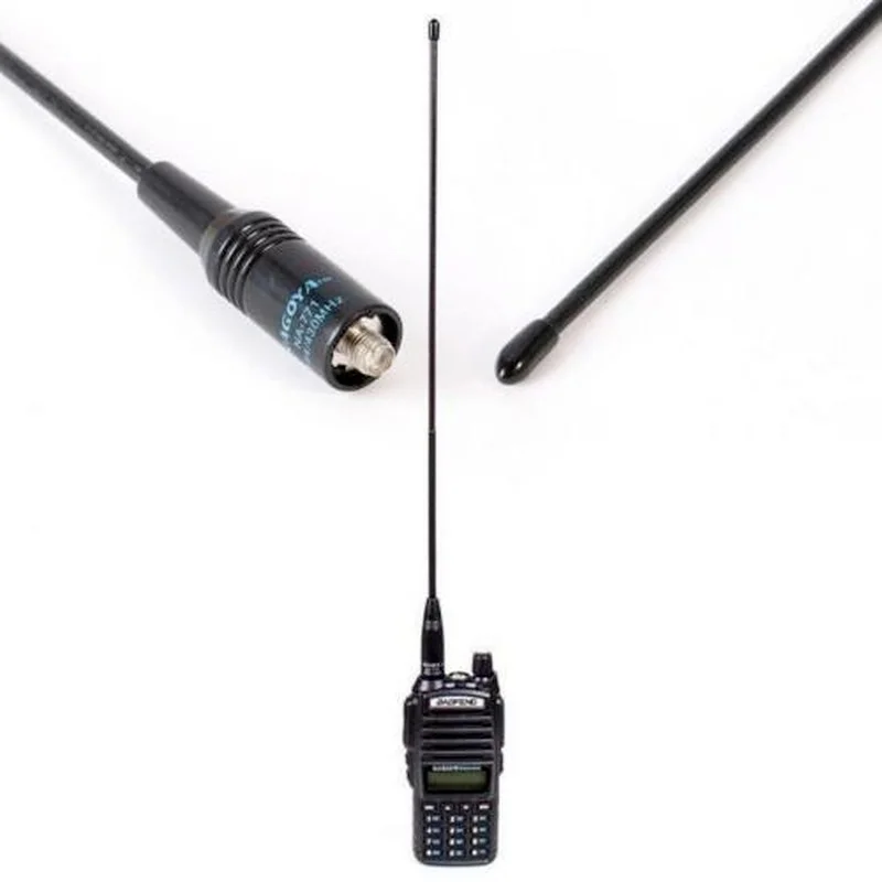 

NA-771 SMA-Female Dual Band 10W Antenna 144/430Mhz 10W High-gain Antenna for Baofeng Saus Linton Puxing 1Pc