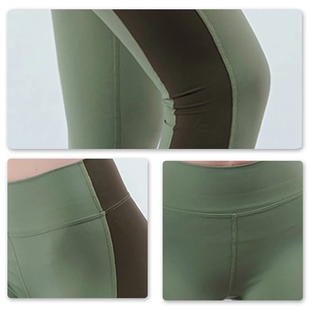 

2021 Women's Quick-Drying Stylish Stitching Pants Female Sweatpants Leggings For Fitness Soft Yoga Solid Color Sportswear