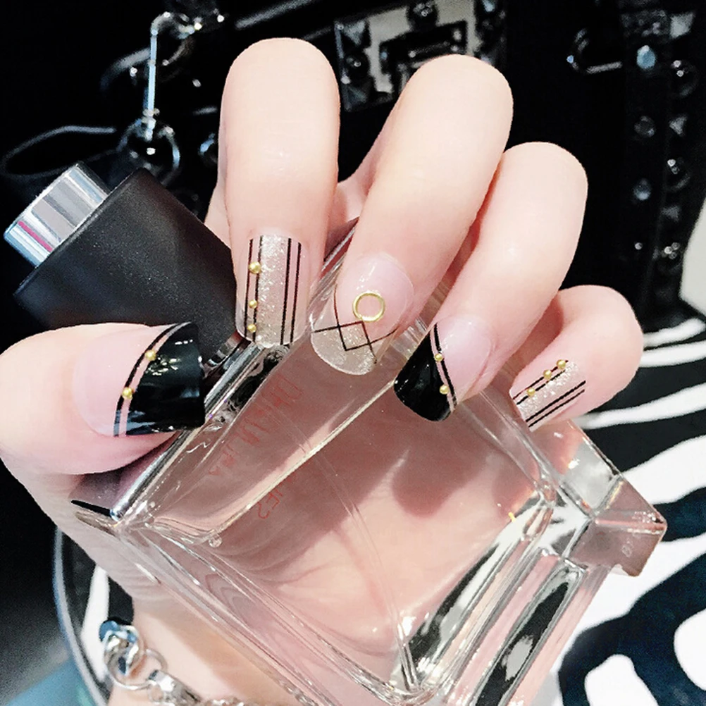 24 шт. Натуральные Французские короткие накладные ногти для дизайна ногтей гроба