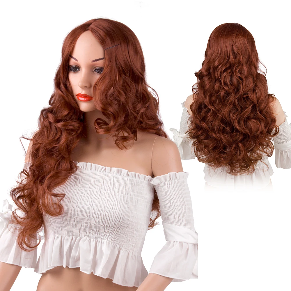 

Long Wavy Blonde Wigs for Women Middle Part Synthetic Curly Hair Wigs for Cospaly