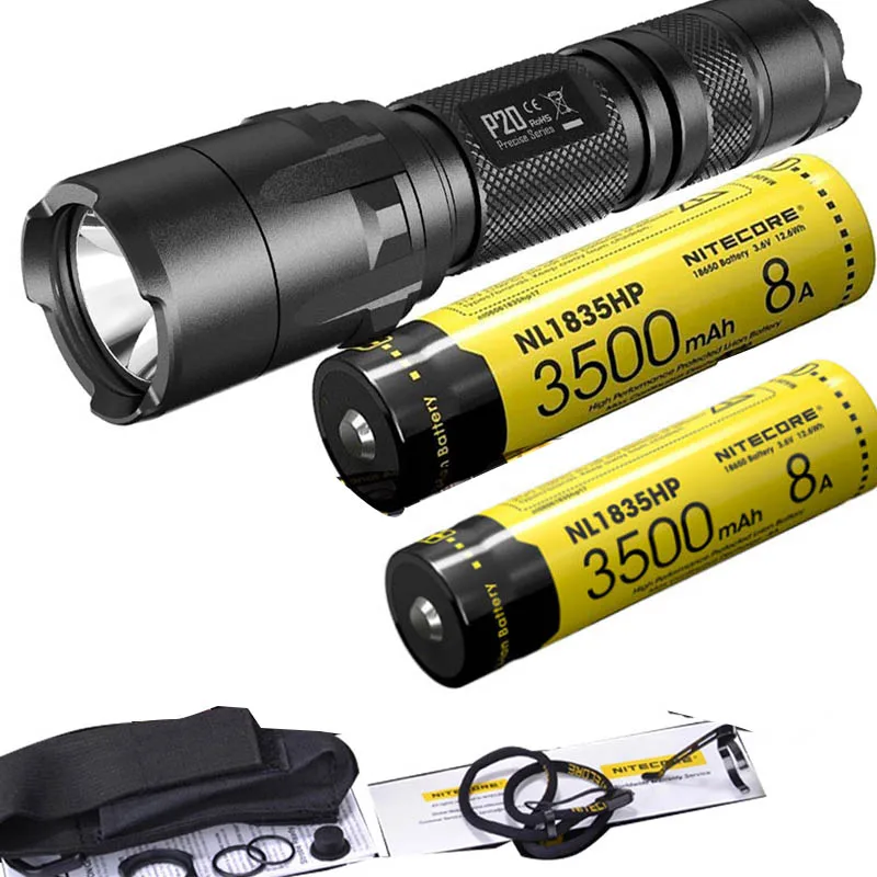 Тактическая вспышка NITECORE P20 фонарь CREE XM-L2 max 800 люмен двойной переключатель задний