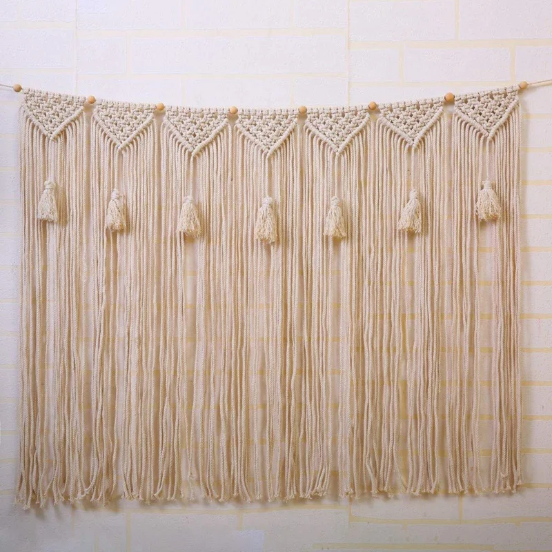 Макраме настенный гобелен большой богемный Настенный декор для свадьбы фон