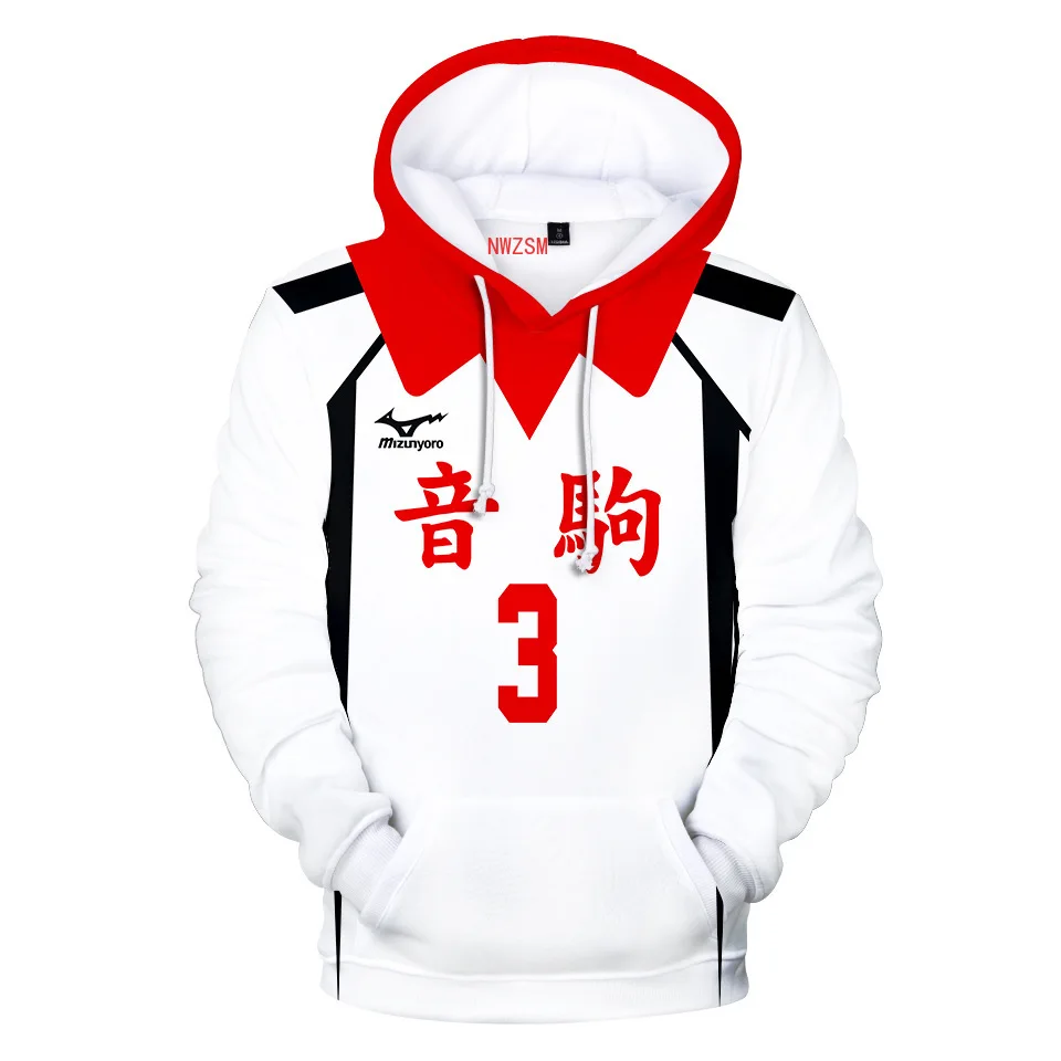 

Japan Anime Haikyuu Cosplay Costume Nekoma High School Volleyball Club Kozume Kenma Kuroo Tetsurou Unisex 3D Hoodies Sweatshirts