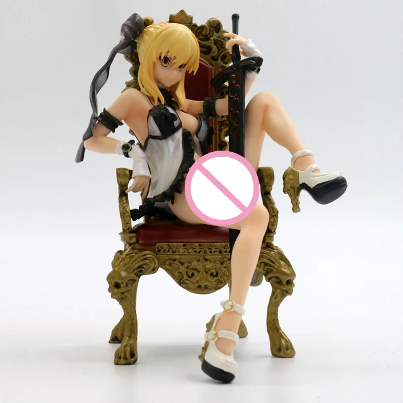 16 см Fate Stay Night Black Saber Throne сексуальная пижама модель куклы ПВХ японского аниме