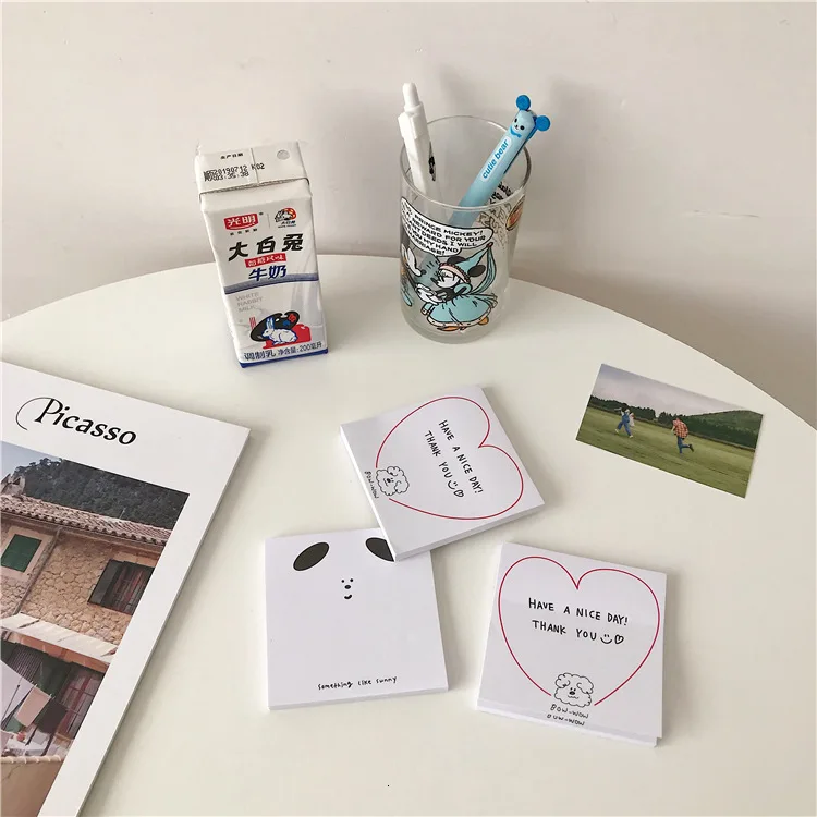 SIXONE 50 листов Ins кудрявые волосы щенок каваи липкий блокнот дневник студенческий