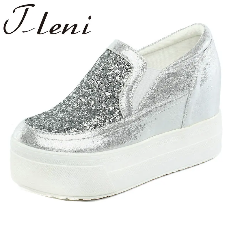 Tleni 2019 модные весенне осенние сапоги выше колена С блестками Обувь на платформе