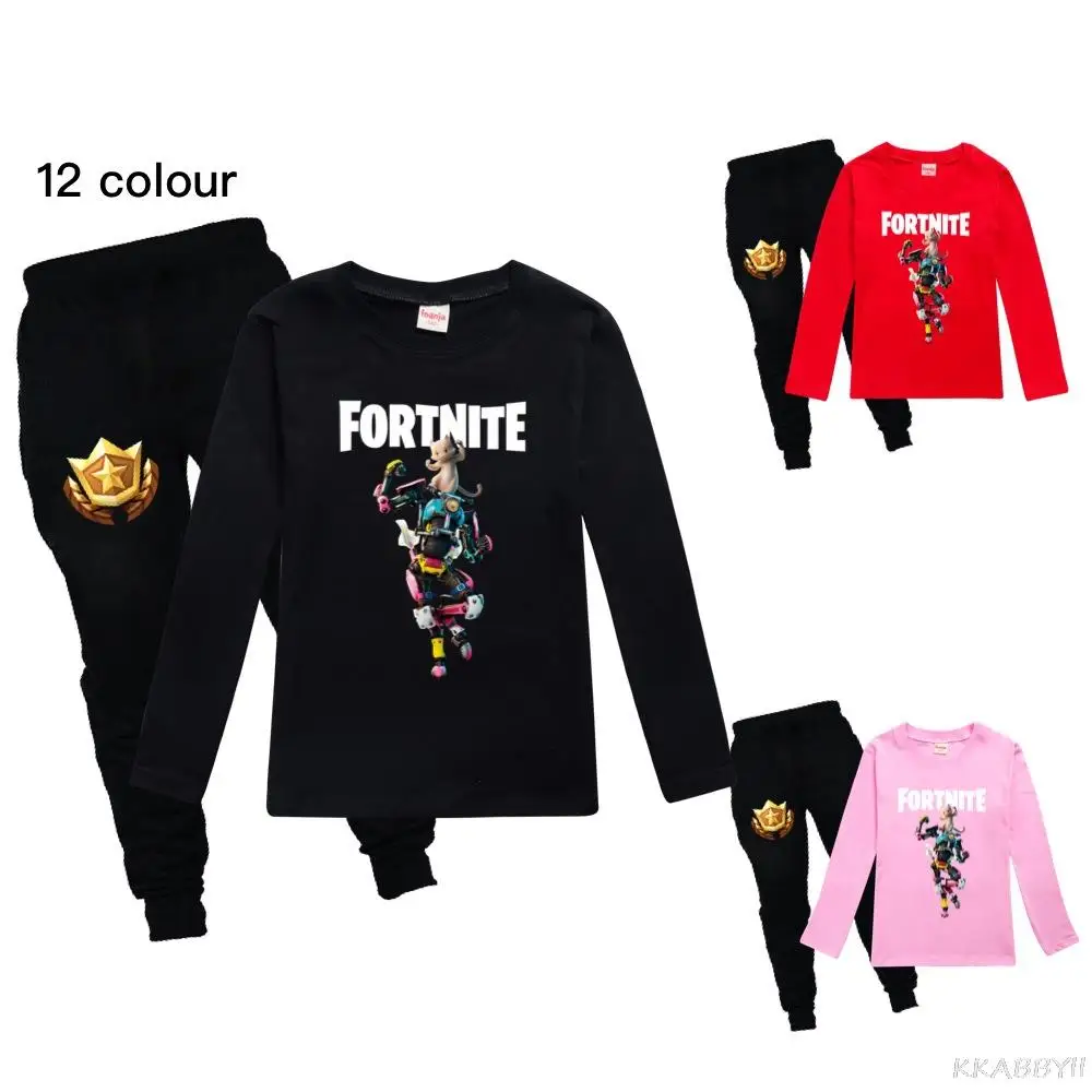 Комплект одежды для мальчиков и девочек Fortnites хлопковый спортивный костюм