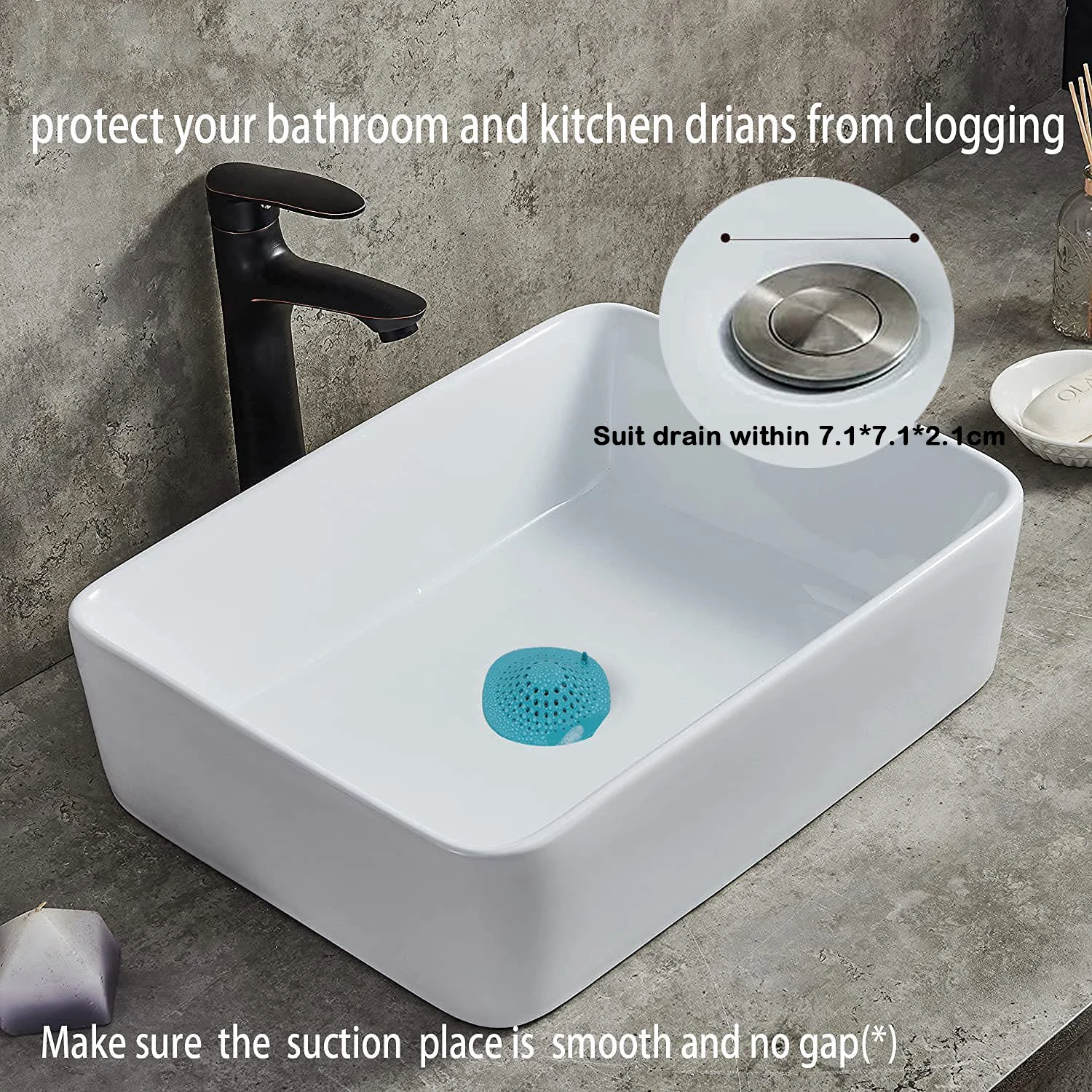 Фильтр для раковины кухни, предохранитель от волос для душа, затычка для ванны, покрытие пола в ванной комнате, универсальный антизасоритель.