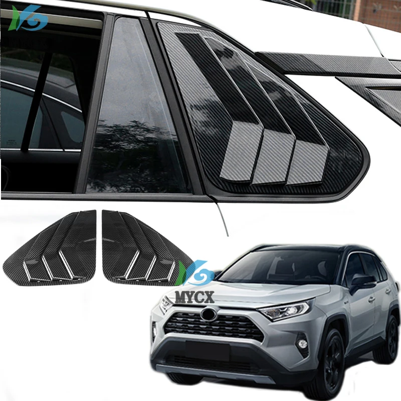 

2 шт. ABS углеродное волокно окно автомобиля треугольные планки Стайлинг для Toyota RAV4 RAV 4 XA50 2019-2020
