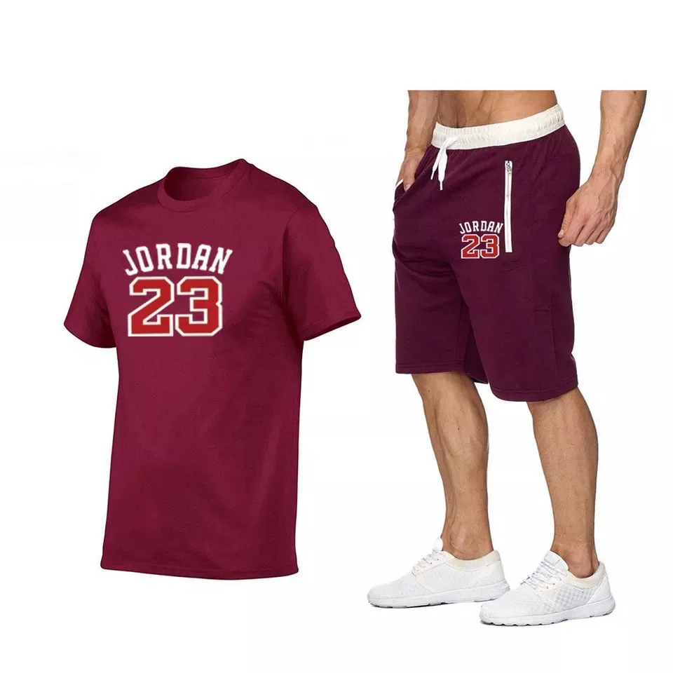 

2021 new men's T-shirt 2 sportswear men's short-sleeved + pants pullover sportswear suit casual men's clothing