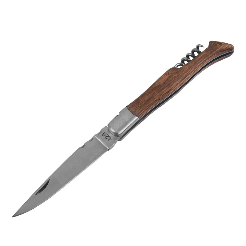 

Handcrafted Folding Knife Wood Handle Pocket Carry Knives Portable Picnic Outdoor Tools Multi-Functional Utility Knifes
