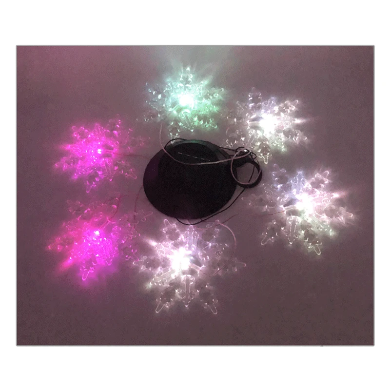 

Solar-Powered Snowflake Shape Light Waterproof Colorful Hanging Lamp for Home Gadern Decoration can CSV