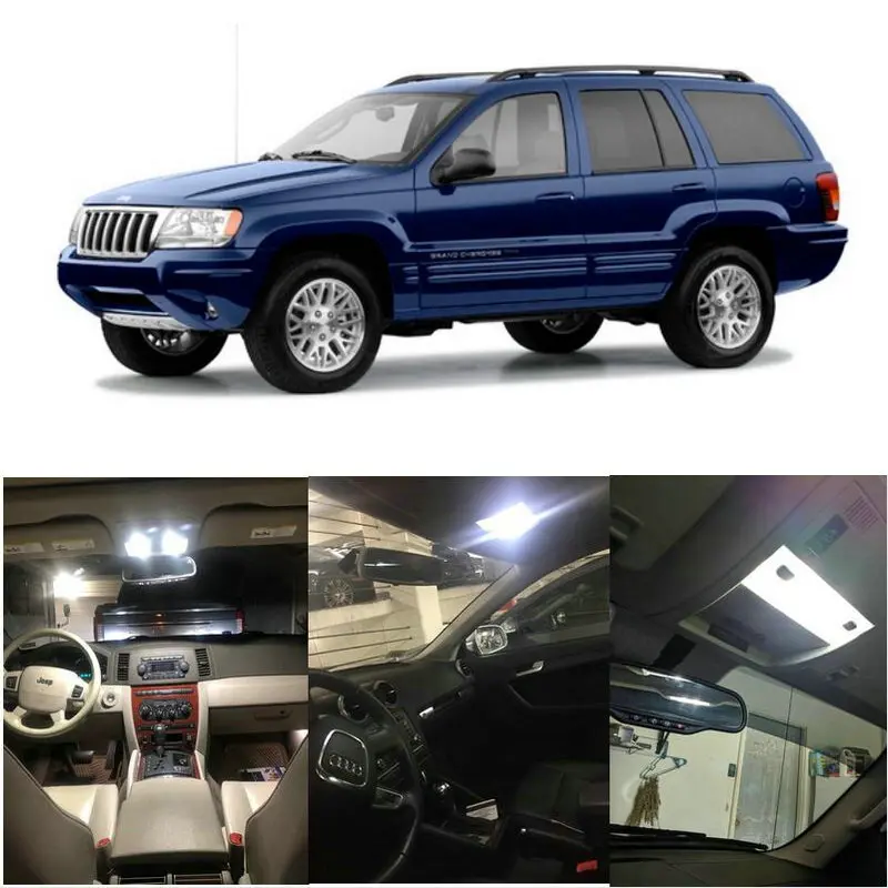 

Внутренние светодиодные лампы для 2004 Jeep Grand Cherokee Liberty TJ Wrangler карта купольный Светильник Освещение номерного знака
