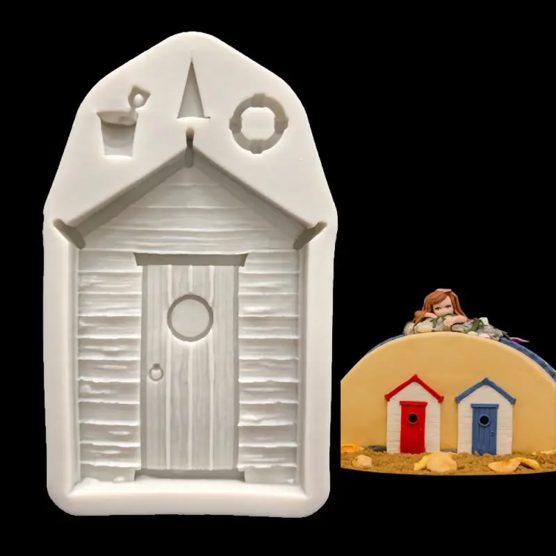 Новинка Лидер продаж деревянный дом Форма торт форма из жидкого силикона для