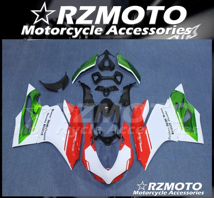

Injection Mold New ABS Whole Fairings Kits For Ducati 899 1199 Panigale 2012 2013 2014 12 13 14 Bodywork set Red Green