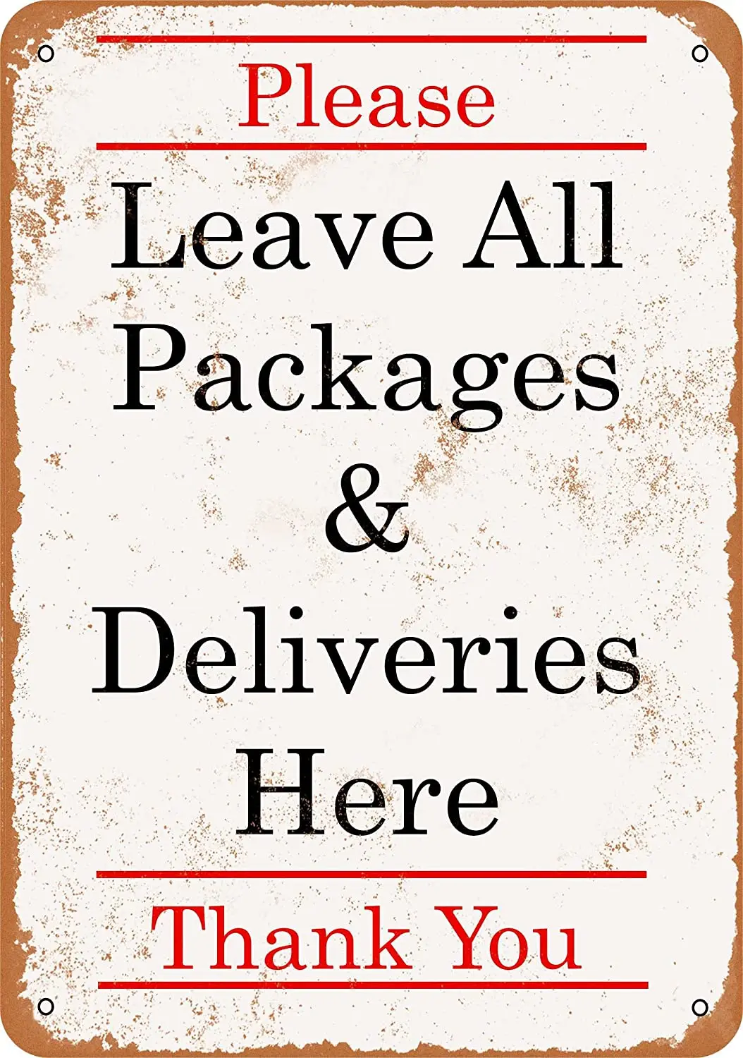 

WallColor 8*12 Metal Sign Please Leave Package and Deliveries Here Vintage Look