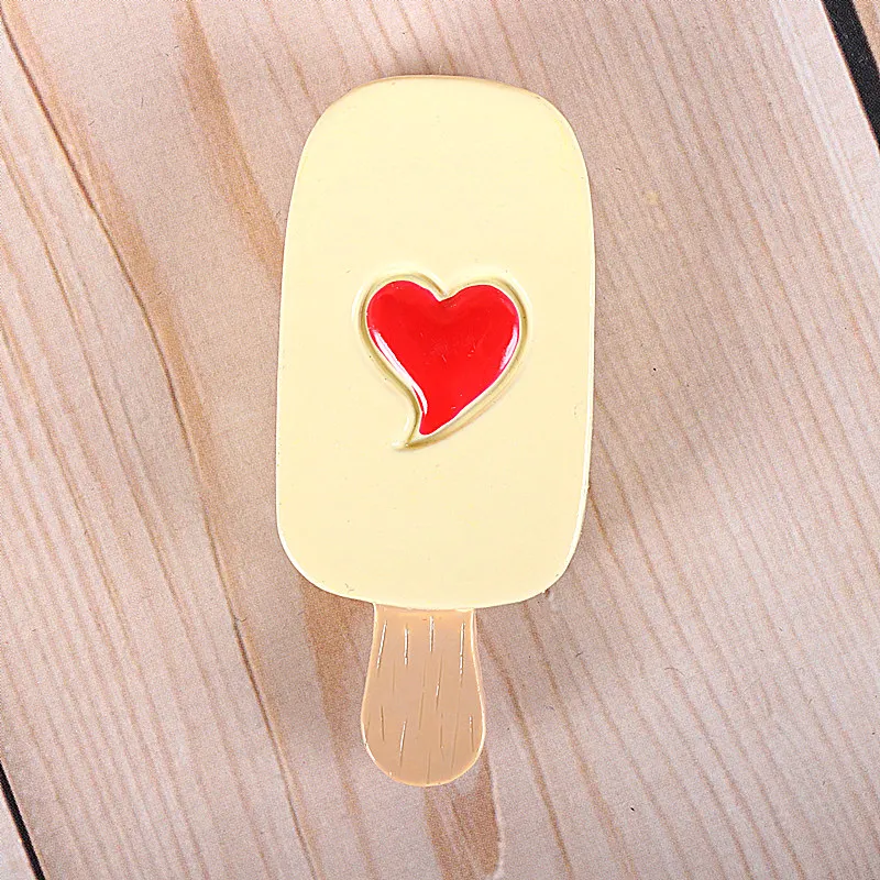 Ice cream Bionic food refrigerator magnetic paste milk pan egg bread tomato refrigerator paste message stick magnet button home decoration - Color: Ice cream
