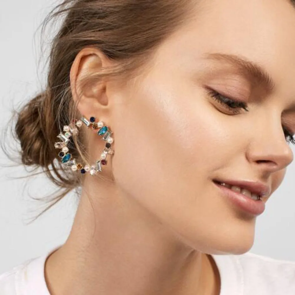 2019 Новые Хрустальные стеклянные серьги кольца цветок для женщин модные