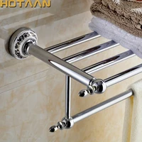 stainless steel wall mounted chrome plated bath towel rack active bathroom towel holder double towel shelf bathroom accessories