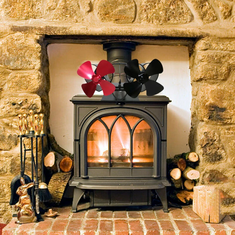 1 шт. 8 лопастей деревянный нагреватель вентилятор печь камин Горячая мощность