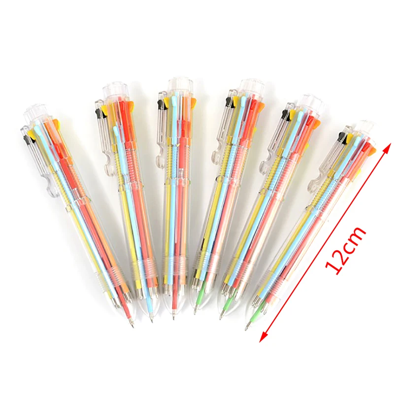 

8 Colors Transparent 8 In 1 Ballpoint Pen Creative Stationery Material Escolar For Student Gift