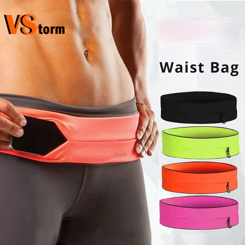 Women Invisible Running Waist Bag Belt Lightweight Marathon Yoga Fitness Waist Belt Pack 7 inch Mobile Phone Sports Fanny Bags