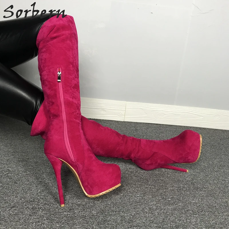 Женские сапоги выше колена на платформе Размеры 10|Ботфорты| |