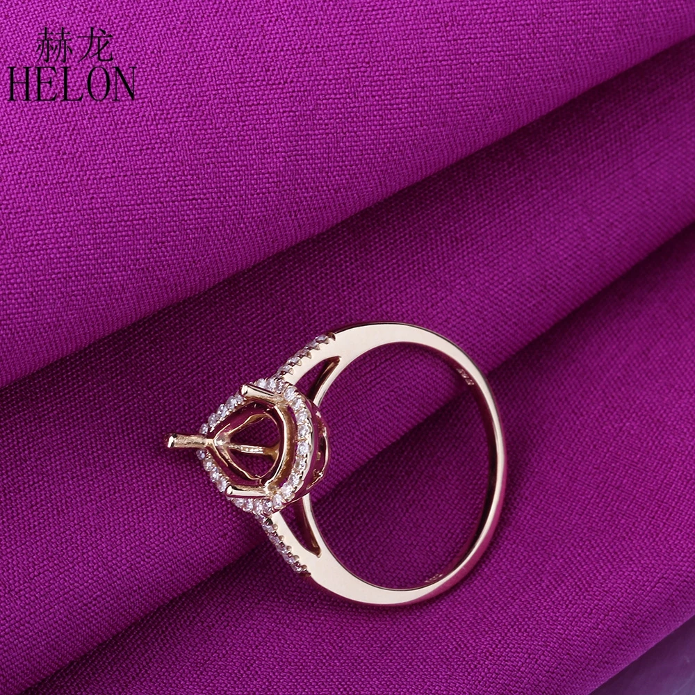 HELON Pear 10x6 мм однотонное 10K желтое золото с натуральными бриллиантами