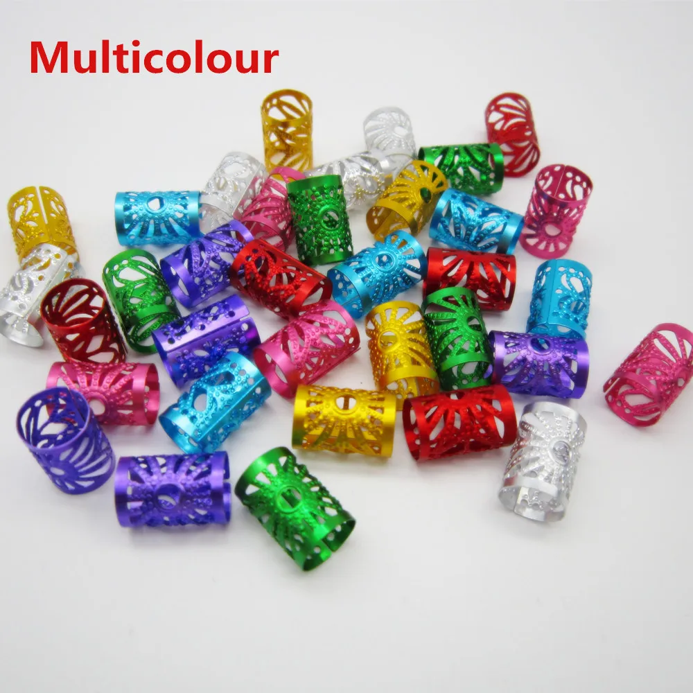 100 шт. 500 золотистые/Серебристые регулируемые большие отверстия оплетка для волос