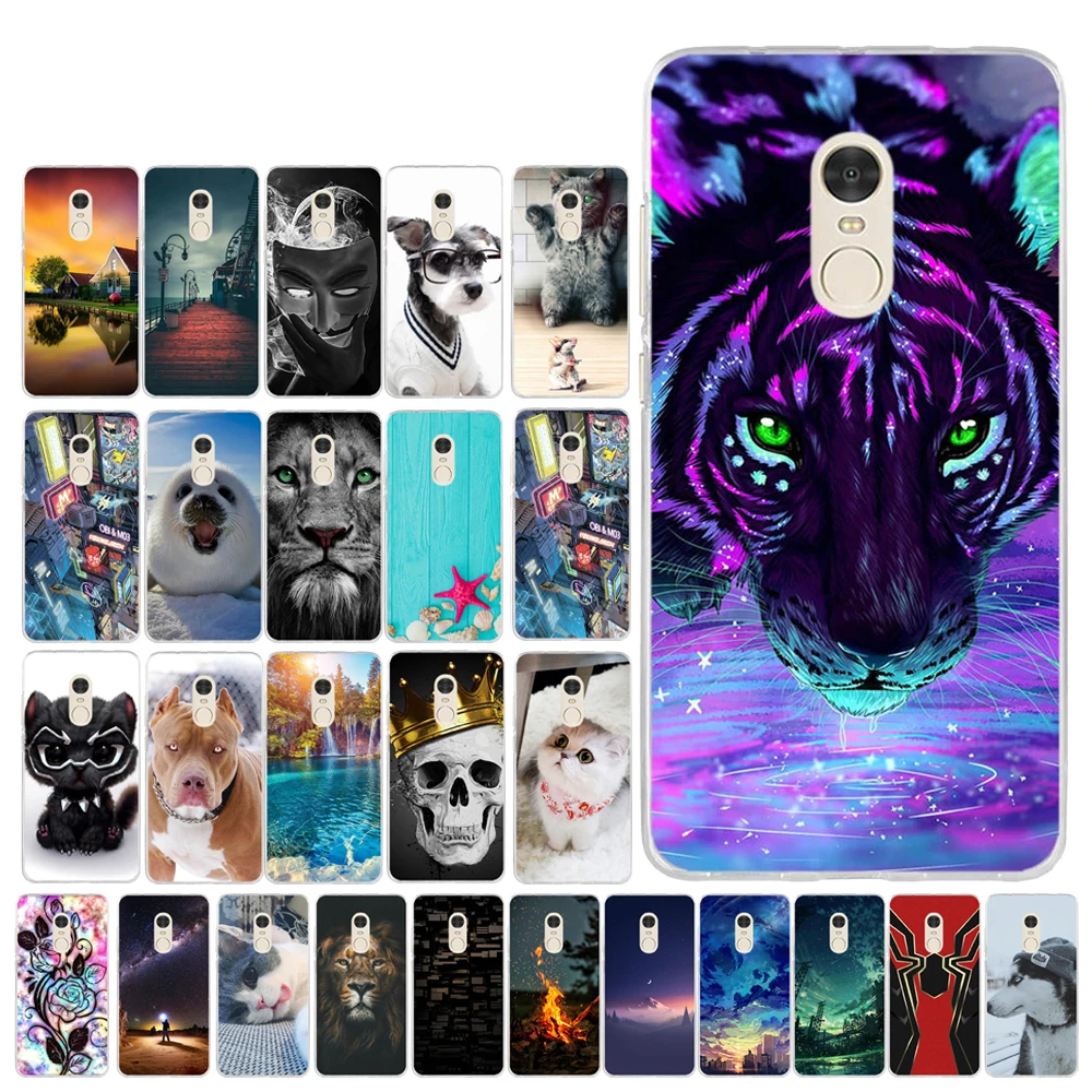 Silicone phone Case For Xiaomi Redmi Note 4X 5A Prime Mi 5X Cases Soft TPU Phone Back cover 360 Protective Shell New design | Мобильные