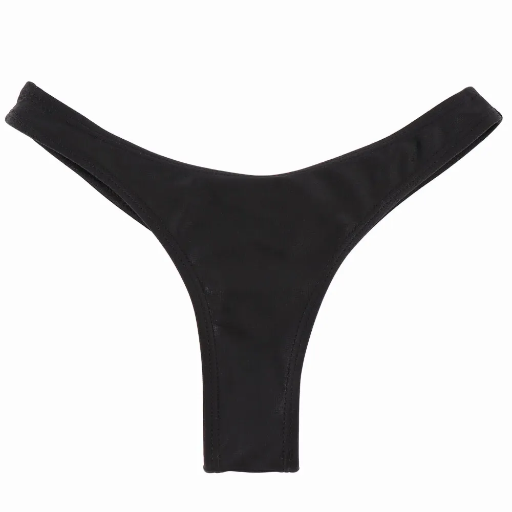 

Beach Swimwear Women Sexy Bikini Bottom Swimwear Beach Bathing T-Back Thong G-string Black Bathing Swimming Trunks