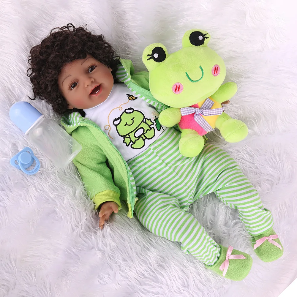 

dolls toy for children kids new reborn baby doll real African boy 3/4 silicone babies doll girls Interactive Bedtime birthday