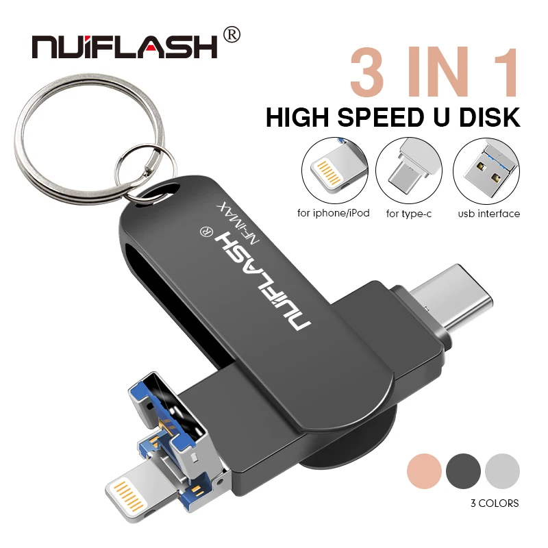 Usb флеш-накопитель для iPhone 6 серии/7/7plus/8/X Usb/Otg/Lightning 3 в 1 iOS Внешние накопители |