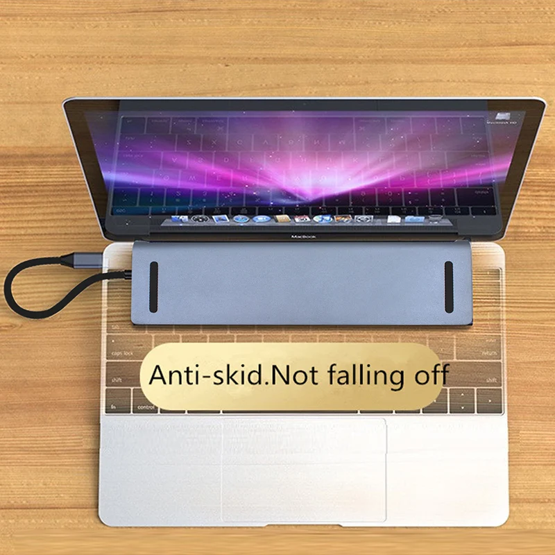 Док станция USB C HUB 12 в 1 устройство для считывания карт памяти SD/TF Type c на HDMI RJ45 PD
