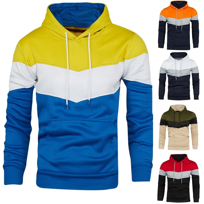 

2021 Mens Hip Hop Hooded Sweatshirt Hoodies Clothing Casual Fleece Warm Streetwear Male Fashion Autumn Winter Patchwork Outwear