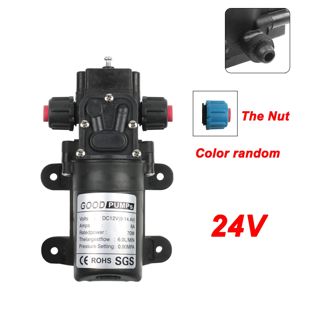 FL3308-hei-24V Микро электрический мембранный Водяной насос DC12V24V 70 Вт высокого давления для мытья автомобиля спрей водяной насос 0.9Mpa 6л/мин - Напряжение: FL3308-hei-24V