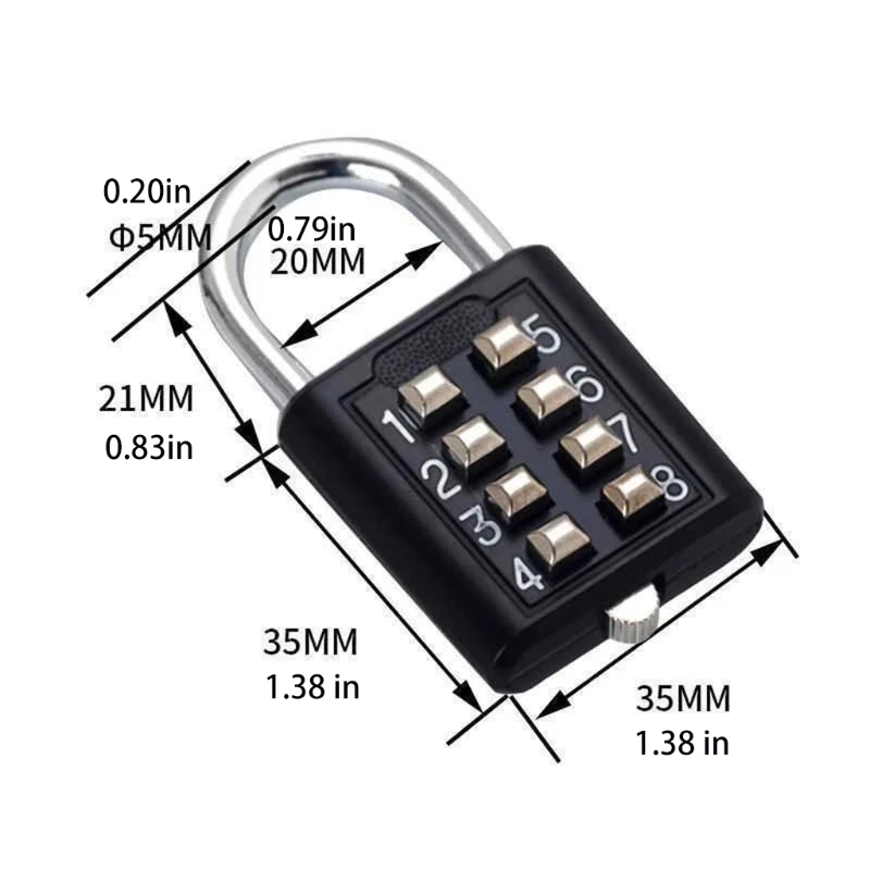 Замок с паролем для шкафа 8 цифр комбинация кнопка механический код навесной